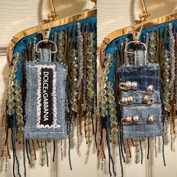 Upcycled Dolce & Gabbana Bag Charm/Keychain - Picture 1 of 1